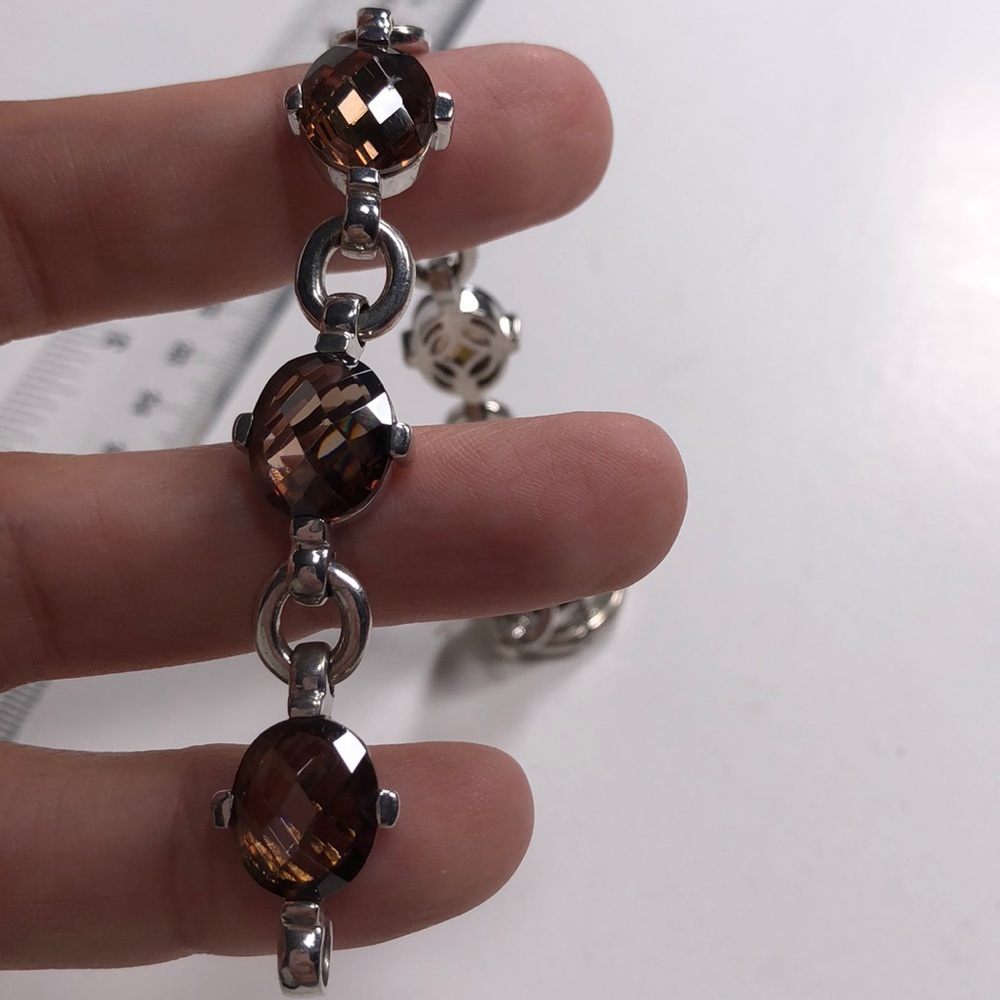 Amber Silver Bracelet. 925 Silver. Made in Italy.